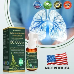 ✅US Official Store:CareBreeze® Botanical Mullein Leaf Extract Lung Cleanse Spray（👨‍⚕️Directly acts on COPD, asthma, chronic bronchitis (CB), respiratory infections, lung cancer, sinusitis, and other conditions）