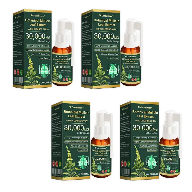 🔆✅CA Official Store:CareBreeze® Botanical Mullein Leaf Extract Lung Cleanse Spray(👨⚕️Directly acts on COPD, asthma, chronic bronchitis (CB), respiratory infections, lung cancer, sinusitis, and other conditions)