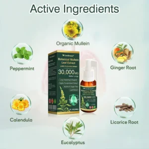 🔆✅CA Official Store:CareBreeze® Botanical Mullein Leaf Extract Lung Cleanse Spray(👨⚕️Directly acts on COPD, asthma, chronic bronchitis (CB), respiratory infections, lung cancer, sinusitis, and other conditions)
