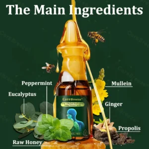 ⚡💖🇺🇸 Official Store:CareBreeze® 6-in-1 Herbal BeePropolis Lung Cleanse Spray(🫁Cough, wheezing, shortness of breath, sputum, stuffy nose, bronchitis, bronchitis, allergy symptoms, lung discomfort💝)