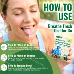 💖🇺🇸 ✅CareBreeze® Advanced Botanical Mullein Lung Cleanse Melt Strips(👨⚕️Directly acts on COPD, asthma, chronic bronchitis (CB), respiratory infections, lung cancer, sinusitis, and other conditions)