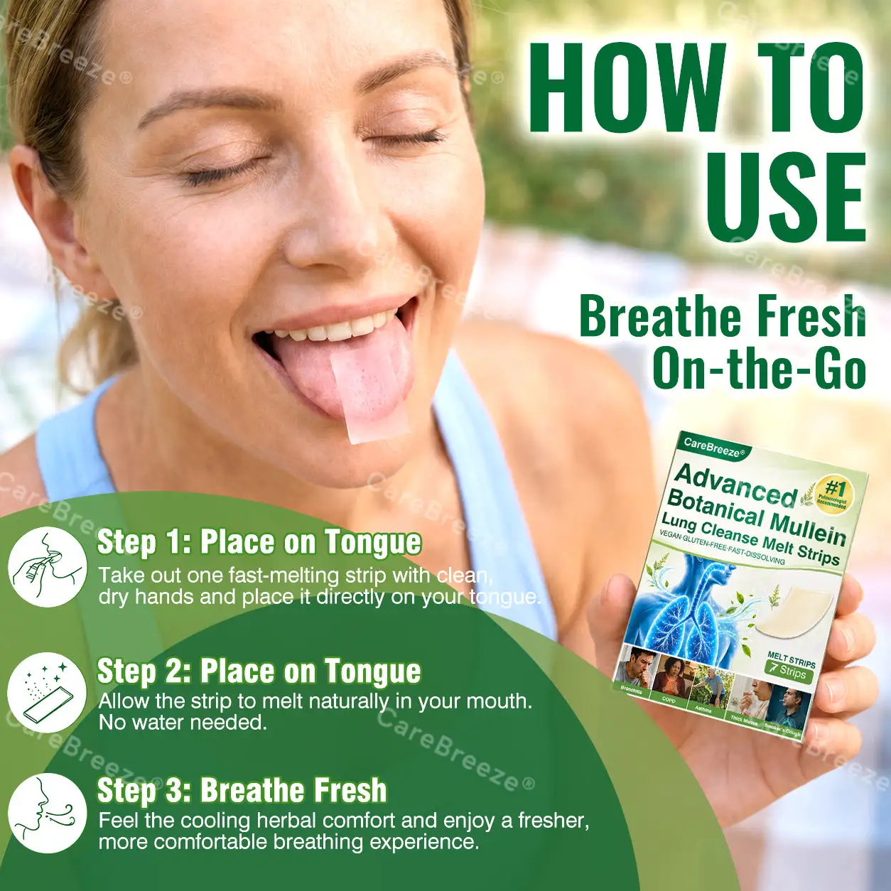 💖🇺🇸 ✅CareBreeze® Advanced Botanical Mullein Lung Cleanse Melt Strips(👨⚕️Directly acts on COPD, asthma, chronic bronchitis (CB), respiratory infections, lung cancer, sinusitis, and other conditions)