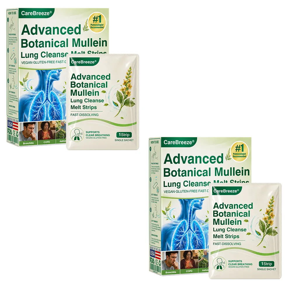 💖🇺🇸 ✅CareBreeze® Advanced Botanical Mullein Lung Cleanse Melt Strips(👨⚕️Directly acts on COPD, asthma, chronic bronchitis (CB), respiratory infections, lung cancer, sinusitis, and other conditions)