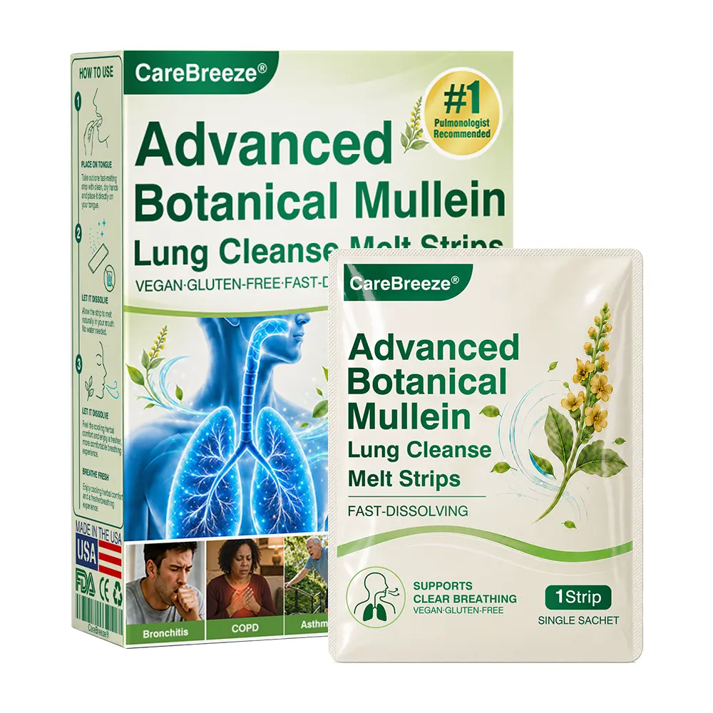 💖🇺🇸 ✅CareBreeze® Advanced Botanical Mullein Lung Cleanse Melt Strips(👨⚕️Directly acts on COPD, asthma, chronic bronchitis (CB), respiratory infections, lung cancer, sinusitis, and other conditions)
