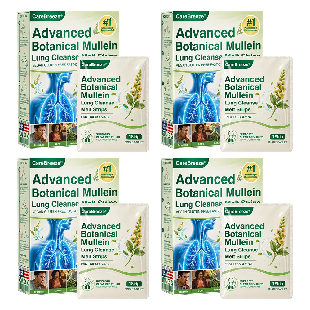 💖🇺🇸 ✅CareBreeze® Advanced Botanical Mullein Lung Cleanse Melt Strips(👨⚕️Directly acts on COPD, asthma, chronic bronchitis (CB), respiratory infections, lung cancer, sinusitis, and other conditions)