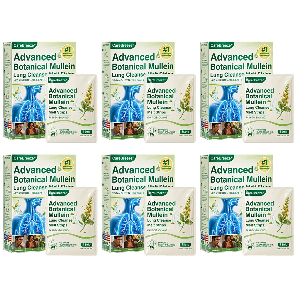 💖🇺🇸 ✅CareBreeze® Advanced Botanical Mullein Lung Cleanse Melt Strips(👨⚕️Directly acts on COPD, asthma, chronic bronchitis (CB), respiratory infections, lung cancer, sinusitis, and other conditions)
