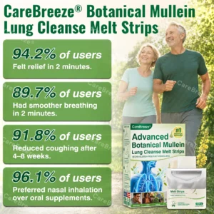 💖🇺🇸 ✅CareBreeze® Advanced Botanical Mullein Lung Cleanse Melt Strips（👨‍⚕️Directly acts on COPD, asthma, chronic bronchitis (CB), respiratory infections, lung cancer, sinusitis, and other conditions）