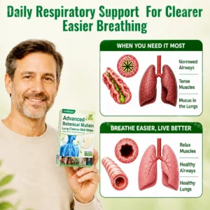 💖🇺🇸 ✅CareBreeze® Advanced Botanical Mullein Lung Cleanse Melt Strips(👨⚕️Directly acts on COPD, asthma, chronic bronchitis (CB), respiratory infections, lung cancer, sinusitis, and other conditions)