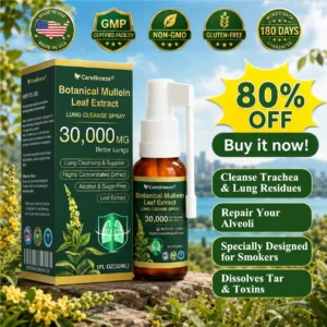 🫁🇺🇸 CareBreeze® Botanical Mullein Leaf Extract Lung Cleanse Spray(👨⚕️Directly acts on COPD, asthma, chronic bronchitis (CB), respiratory infections, lung cancer, sinusitis, and other conditions)