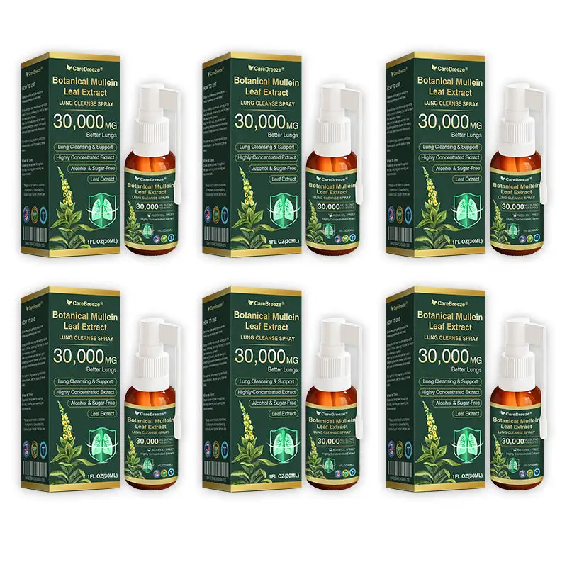🫁🇺🇸 CareBreeze® Botanical Mullein Leaf Extract Lung Cleanse Spray(👨⚕️Directly acts on COPD, asthma, chronic bronchitis (CB), respiratory infections, lung cancer, sinusitis, and other conditions)