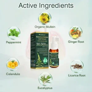 🫁🇺🇸 CareBreeze® Botanical Mullein Leaf Extract Lung Cleanse Spray(👨⚕️Directly acts on COPD, asthma, chronic bronchitis (CB), respiratory infections, lung cancer, sinusitis, and other conditions)