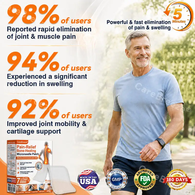 ✅🇺🇸 CareBreeze® Pain-Relief Bone-Healing Microneedle Patch(🧑⚕️Reducing joint swelling, pain, stiffness, redness, warmth, soreness, and joint fatigue)
