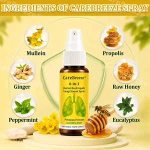 🐝🇺🇸 Official Store:CareBreeze® 6-in-1 Herbal BeePropolis Lung Cleanse Spray(👨⚕️Directly acts on COPD, asthma, chronic bronchitis (CB), respiratory infections, lung cancer, sinusitis, and other conditions🫁)