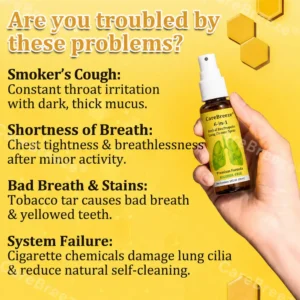 🐝🇺🇸 Official Store:CareBreeze® 6-in-1 Herbal BeePropolis Lung Cleanse Spray(👨⚕️Directly acts on COPD, asthma, chronic bronchitis (CB), respiratory infections, lung cancer, sinusitis, and other conditions🫁)