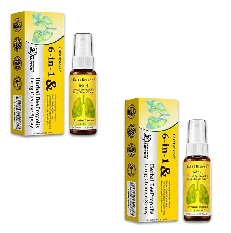 🐝🇺🇸 Official Store:CareBreeze® 6-in-1 Herbal BeePropolis Lung Cleanse Spray(👨⚕️Directly acts on COPD, asthma, chronic bronchitis (CB), respiratory infections, lung cancer, sinusitis, and other conditions🫁)