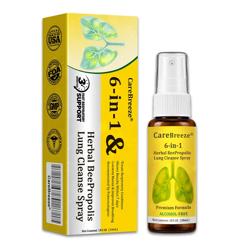 🐝🇺🇸 Official Store:CareBreeze® 6-in-1 Herbal BeePropolis Lung Cleanse Spray(👨⚕️Directly acts on COPD, asthma, chronic bronchitis (CB), respiratory infections, lung cancer, sinusitis, and other conditions🫁)