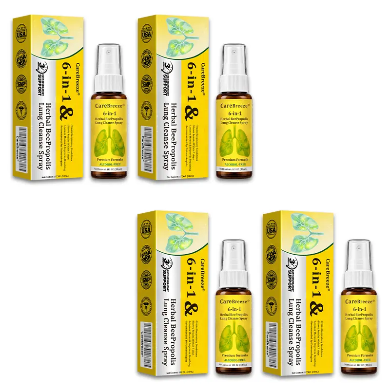 🐝🇺🇸 Official Store:CareBreeze® 6-in-1 Herbal BeePropolis Lung Cleanse Spray(👨⚕️Directly acts on COPD, asthma, chronic bronchitis (CB), respiratory infections, lung cancer, sinusitis, and other conditions🫁)