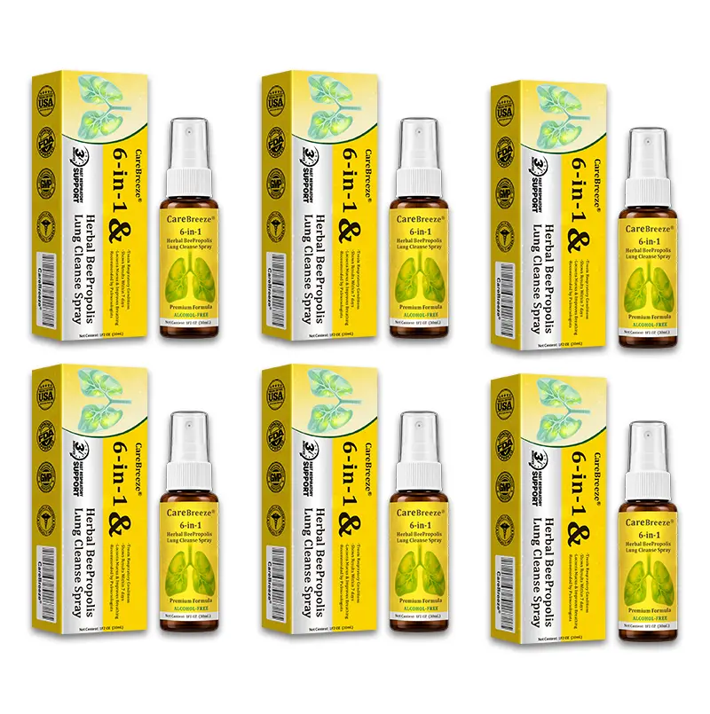 🐝🇺🇸 Official Store:CareBreeze® 6-in-1 Herbal BeePropolis Lung Cleanse Spray(👨⚕️Directly acts on COPD, asthma, chronic bronchitis (CB), respiratory infections, lung cancer, sinusitis, and other conditions🫁)